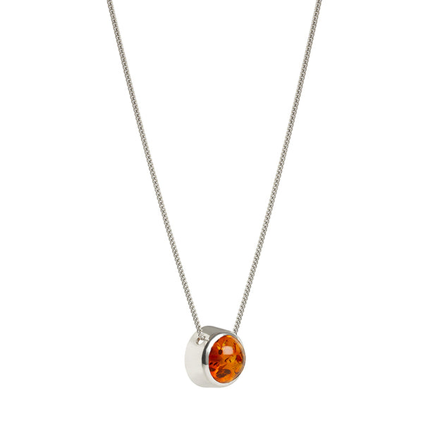 Large Amber silver pendant by Maureen Lynch. Amber is known to absorb negative energy