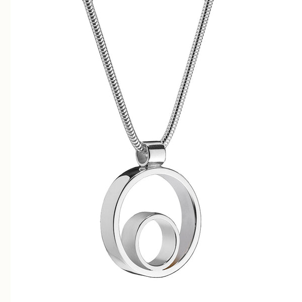 circles Silver Pendant by Irish jeweller Maureen Lynch symbolizing the strength we hold within our circles