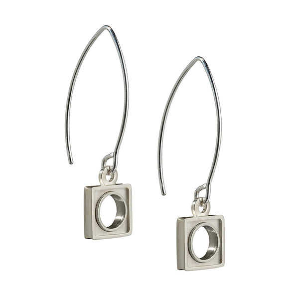 Horizon Silver Swing Earrings by contemporary Irish Jeweller Maureen Lynch