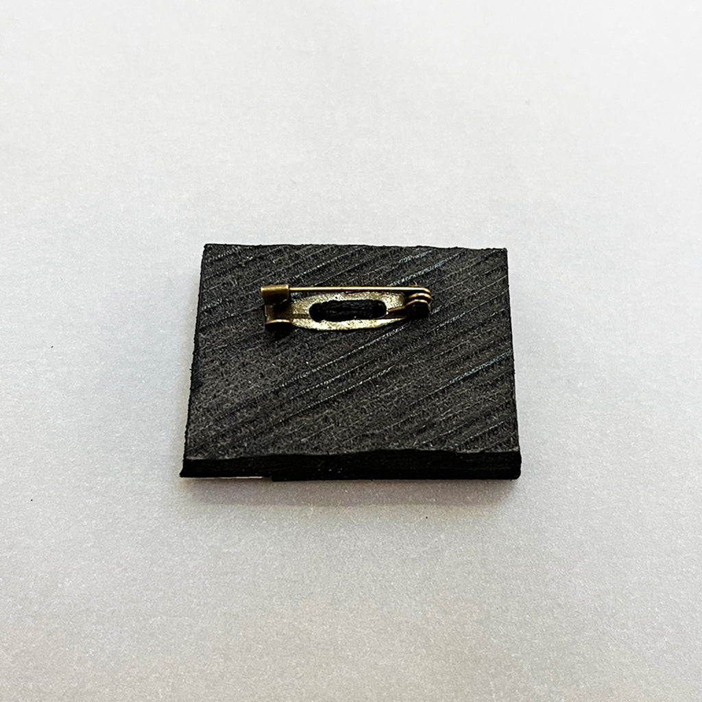 back of leather brooch by Janine Partington