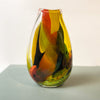vibrant multicolored glass vase hand blown by Jane Charles
