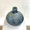 top view of beautiful stoneware Bottleneck Budvase by Daniel Smyth glazed in a bright Blue Crystallin glaze
