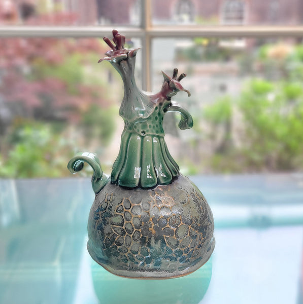 contemporary ceramci botanical sculpture by Michelle Young Hares at Bluecoat Display Centre