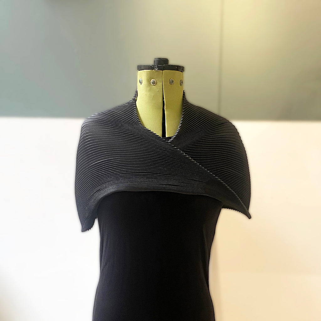 Charcoal Shrug by Nawal Gebreel on a mannequin at Bluecoat Display Centre