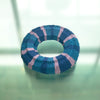 bold chunky blue and purple paper bracelet by Rike Lenzing in blue, lilac and purple paper 