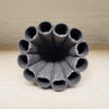 inside view of contemporary ceramic dark leaf pod by Ellul Ceramics featuring 24ct gold leaf