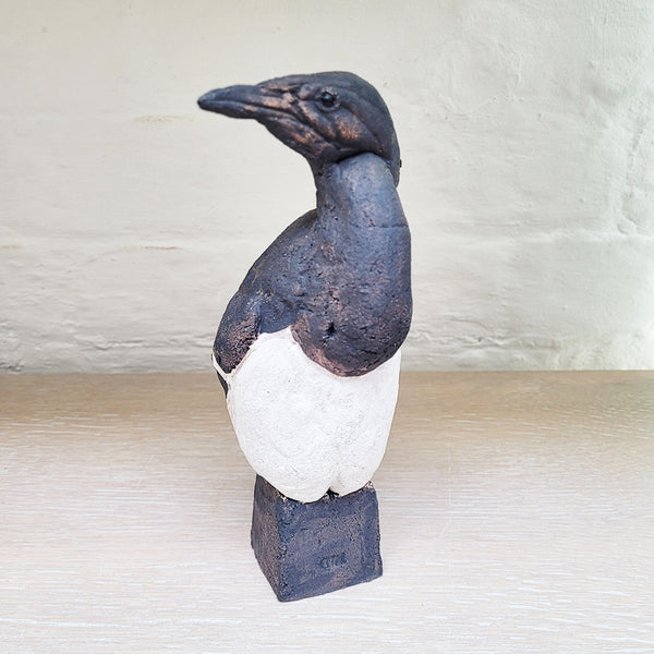 Guillemot by Guy Holder is hand sculpted and then delicately decorated by hand shown at the Bluecoat Display Centre, home of contemporary ceramics