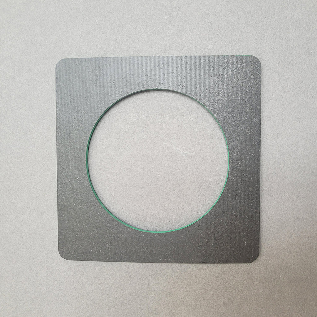 the rear of a green square Bauhaus bangle by Studio Ditto
