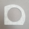 White and grey A-shaped bangle inspired by the Bauhaus design movement. Made from linoleum and hand painted by Studio Ditto in Liverpool