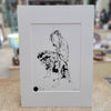 Johnny Vegas Signed Print (Ltd Edition) Broken Angel Stick and Ink Study with white mount