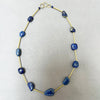 Lapis lazuli and brass necklace with a handmade brass catch by local maker Kate Moult. 