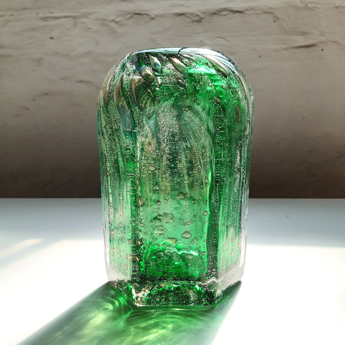 Green 'Spring' Hexagonal HoneyInfused Vase (Large) by Mark Fenn Bluecoat Display Centre