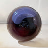 Base of Pebble Vase with contrasting purple and pink tones crafted from blown glass by Jane Charles showing makers mark