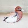Red Neck Duck sculpture by Guy Holder, hand sculpted and then delicately decorated by hand. A contemporary Ceramic piece at the Bluecoat Display Centre