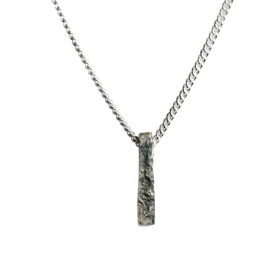 Ripples Pendant by Sam Holmes crafted from oxidised sterling silver with delicate undulations and surface textures