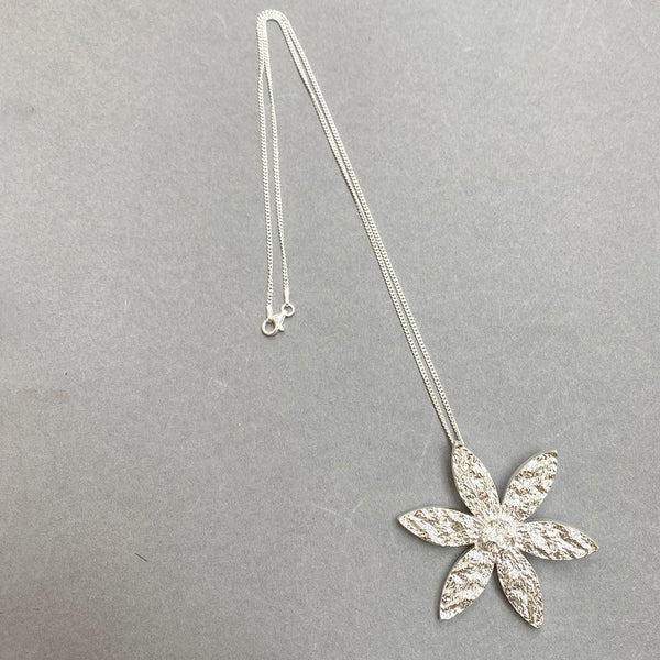 flower pendant by Irish Silversmith Kevin O’Dwyer in sterling silver