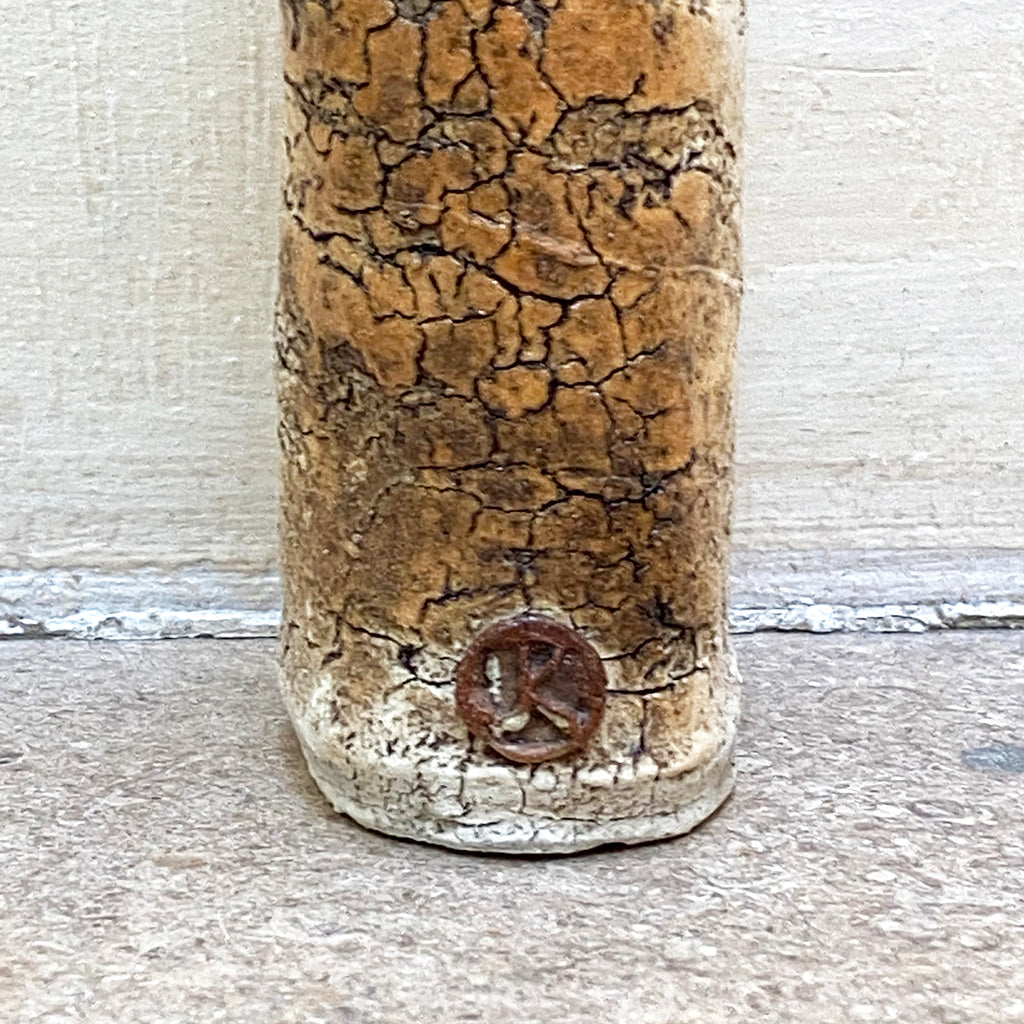 Detail of makers Stamp for Contemporary Ceramicist John Kershaw on a vase at the Bluecoat Display Centre