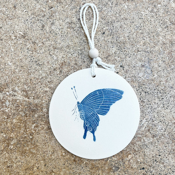 This small Dark Blue Butterfly Wall Hanging is one of 3 in a series illustrating this beautiful butterfly silhouettes in different colours