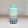 Cylinder vase by Maree and Paul Allitt this piece is predominently white background with shades of green and black in the pattern