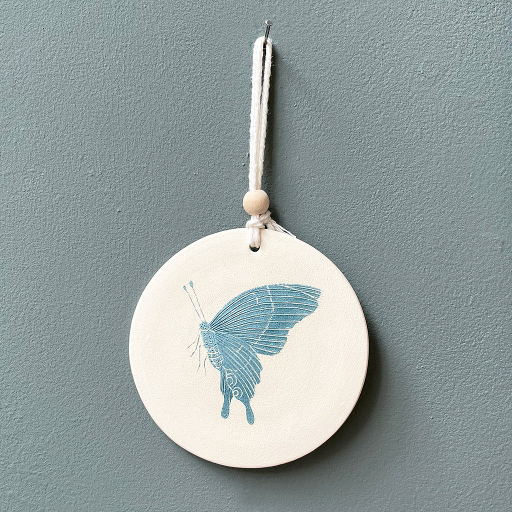 Teal Butterfly Wall Plaque by Tiffany Scull at Bluecoat Display Centre